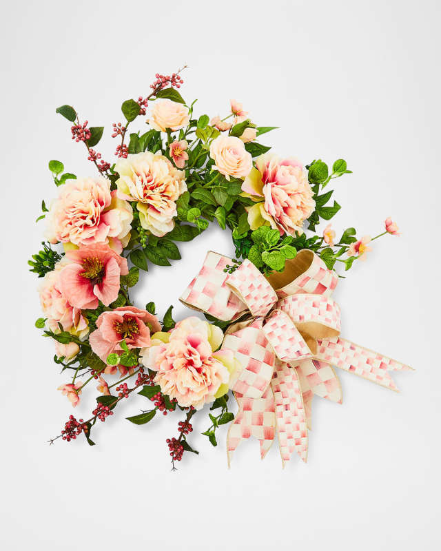 Rosy Check Rose 24" Wreath